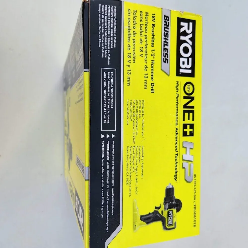 New RYOBI ONE+ HP 18V Brushless Cordless 1/2 in. Hammer Drill Power Tool Only Br